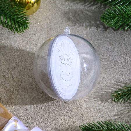 Christmas tree decoration for coloring "Deer" Size: 8 cm; 2 pcs., Brush-3