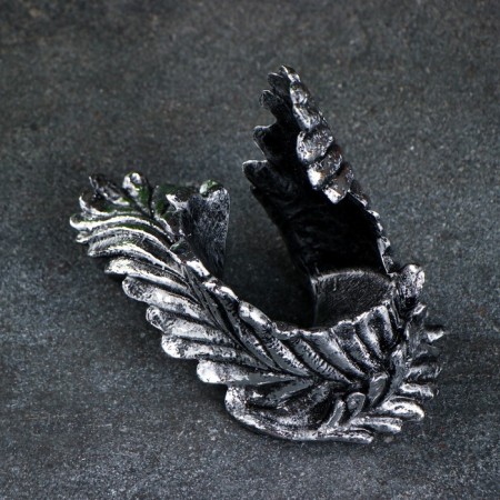 Stand for the bottle "Feather" silver, 12x21x15cm-4