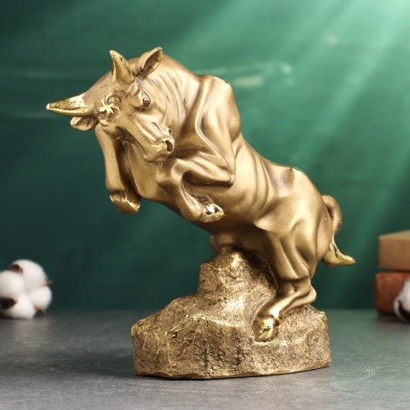 Figure "Bull on Stone" 21x25x9cm, bronze-1
