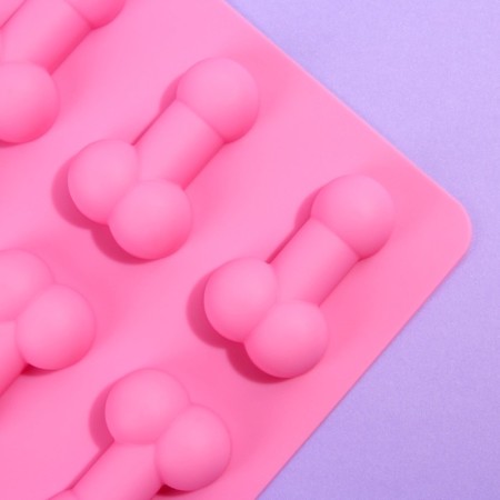 Form for ice and chocolate "Tender", silicone, 18.5 x 14.2 x 1.6 cm, pink color 18+-2