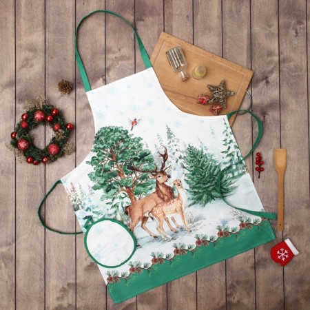 New Year. Set of gift "Ethel" New Year's forest, apron, grabbing-1