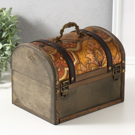 Casket chest "Orange patterns" 20x15x15.5 cm-3