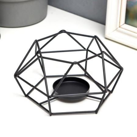 Summary Metal for 1 candle "Tetrahedron" black 7x15x13.5 cm-1
