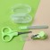 Set of manicure children's "giraffes", 4 subjects: scissors, knipser, saw, brush