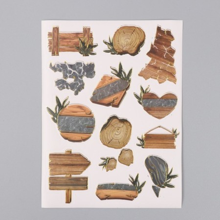 Photo album 25 sheets (stickers+rings) "Texture wood and stone" 19x27x3 cm-2