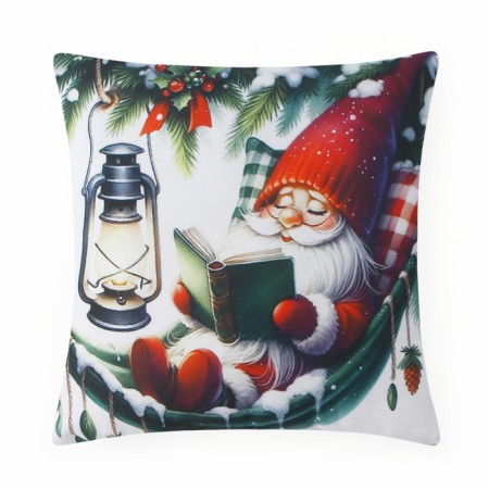 New Year. Decorative pillow 35x35cm, Hollofiber, Gabardin, PE100%