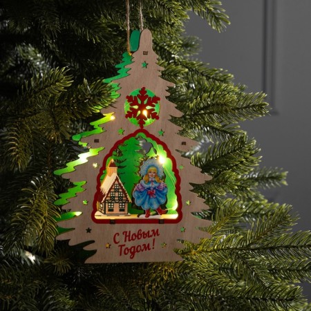 Sveta suspension "Snow Maiden", 16x3x22.5 cm, 6 LED, AAAX2 (not in the set), glow warm white
