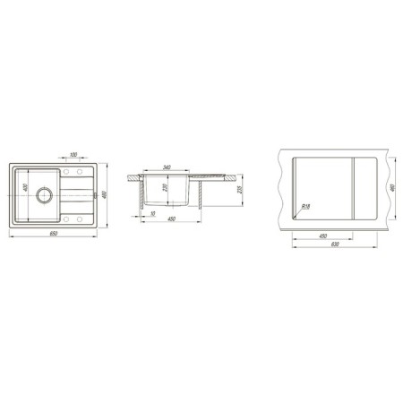 Kitchen-kitchen washing Florentina "Combinum-650" 650x480 mm, color Anthracite-1