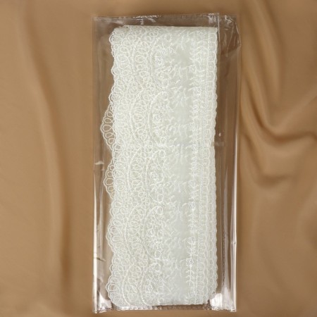 Lace on a grid, 95 mm × 11 ± 1 m, ivory color-2