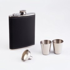 Gift set 4 in 1: Flaw 240 ml, 2 piles, funnel, black