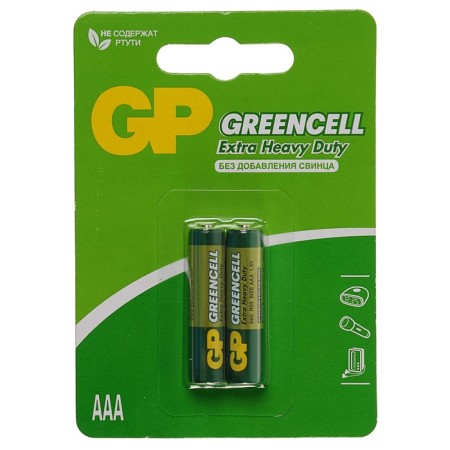 Salt battery GP Greencell Extra Heavy Duty, AAA, R03-2BL, 1.5V, blister, 2 pcs.