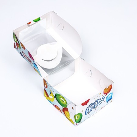 Box under the bento-port with the window "Make desire", 14 x 14 x 8 cm-3
