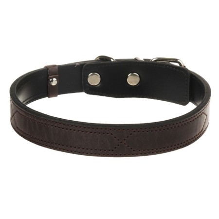 Collar of Zononic "Premium-classic" Leather double, 51-65 x 3 cm, brown-1