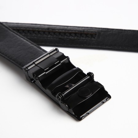 Male belt, width 3.5 cm, buckle machine, black color-2