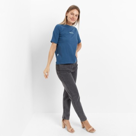 Female T-shirt, dark blue color, size 44-1