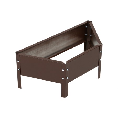The flowerbed is galvanized "trapezoid", d = 60 cm, h = 15 cm, brown, Greengo-7