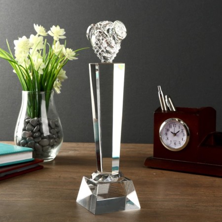 Souvenir Glass "Steel award - handshake" 26 cm-1