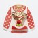 New Year! New Year's Brooch "Deer" in a sweater, colored in gold