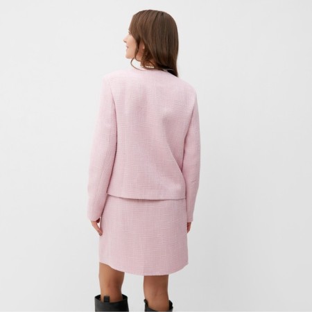Women's tweed jacket mist r.48, pink-5