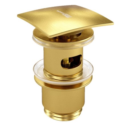 The bottom valve for the Wasserkraft A165, Push-UP, overflow, brass, gold valve