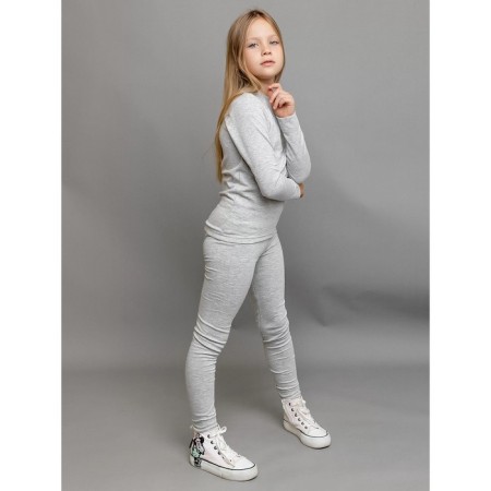 Thermal underwear is two-layer children, height 104 cm, the color is light gray melange-1