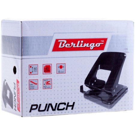 Metal hole punch 40 sheets, berlingo, mix-1