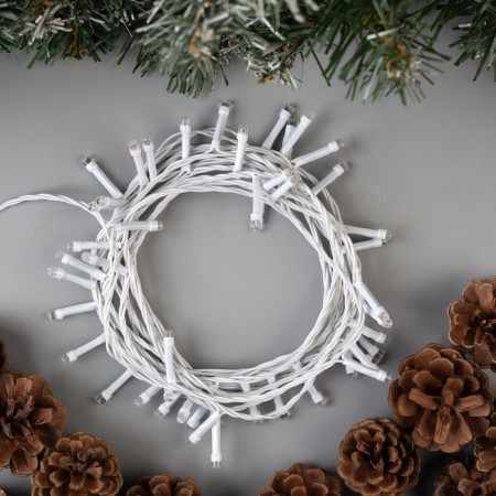 Garland “thread” 5 m, IP20, white thread, 50 LED, green glow, 8 modes, 220 V-1