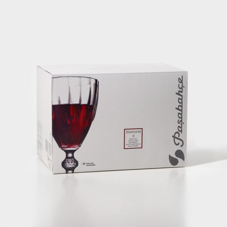 Diamond glass glasses set, 245 ml, 6 pcs-6