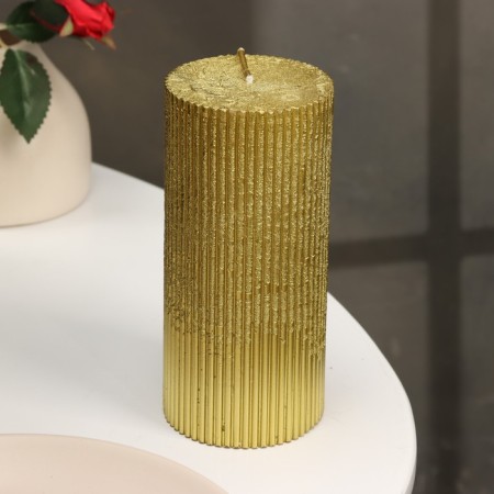 Candle "Relief", 7 × 15cm, gold metallic-1
