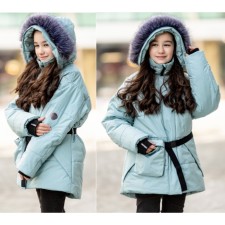 Куртка для девочки, рост 128 см, цвет зелёный