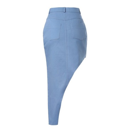 Women's Skirt asymmetric Mist: Denim R.42, Blue-8