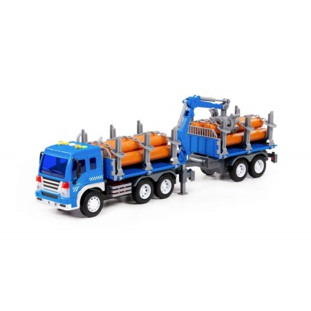 Lesozhot car inertial "City" with a trailer, light, sound, color blue