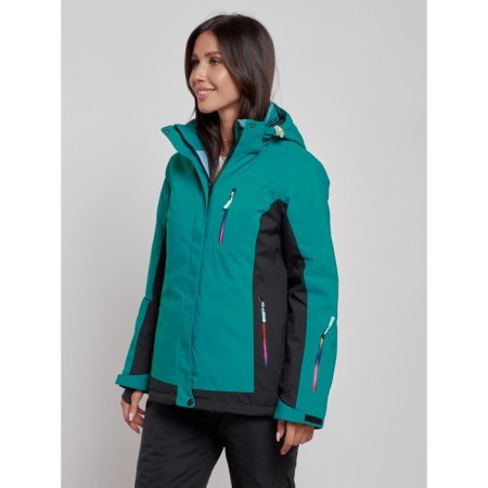 Ski jacket women, size 42, dark green color-2