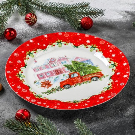 Porcelain dinner lunch share "New Year's magic", D = 25.5 cm-1