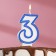 Candle for cake the number "3", tone rim, 7 cm, mix