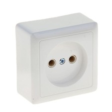 Розетка SE "Хит", 10 А, 250 В, накладная, без з/к, IP20, белая RA10-131-B