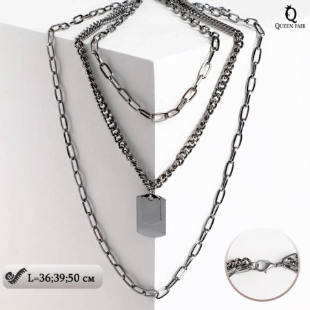 Pendant "chain" Masculinity, gray color, l = 50 cm