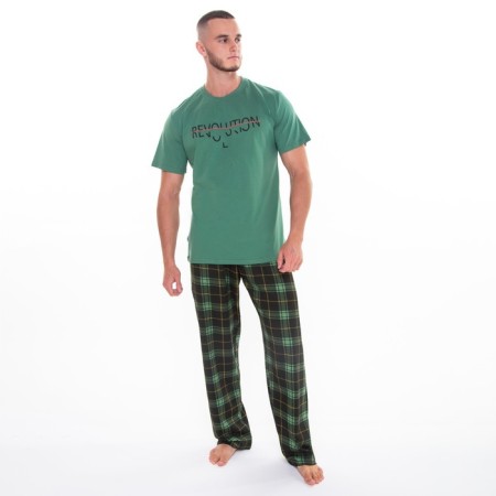 Set (T -shirt/pants) male, green/cage, size 50-2