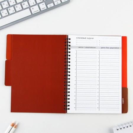 Planing with “red” dividers, soft cover, A5 format, 50 sheets-6