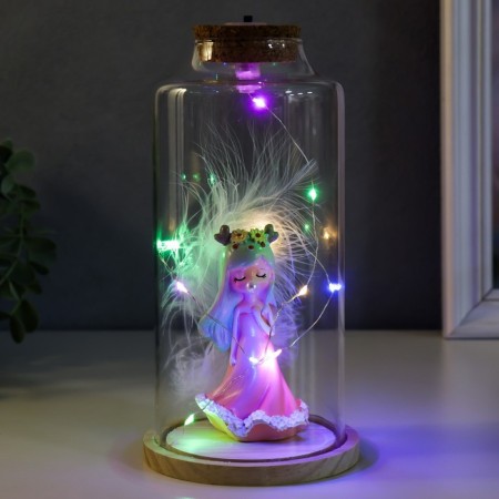 Souvenir Polystone Light "Girl with green hair, horns and pen" 10x10x20.5 cm-4