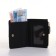 Women's wallet on the button, black color