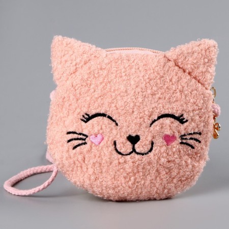 Soft children's bag "kitten", 15*13 cm, pink color-1