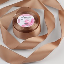 Satin tape, 40 mm × 23 ± 1 m, color dark cream No. 268