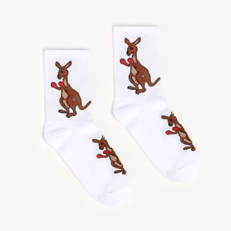 Women's socks, white color/kangaroo, size 25-1