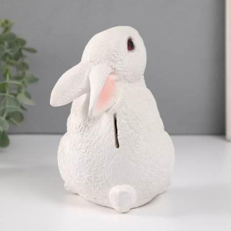 The piggy bank "Rabbit No. 3 is white (paws down)" height 16 cm, width 10.5 cm, length 12.5 cm-3