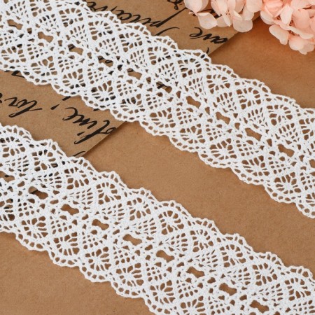 Knitted lace, 45 mm × 10 ± 1 m, white color-1