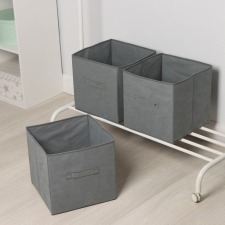 Box for storing things are folding, without lids, a set of 3 pcs, 31 × 31 × 31 cm, color gray color