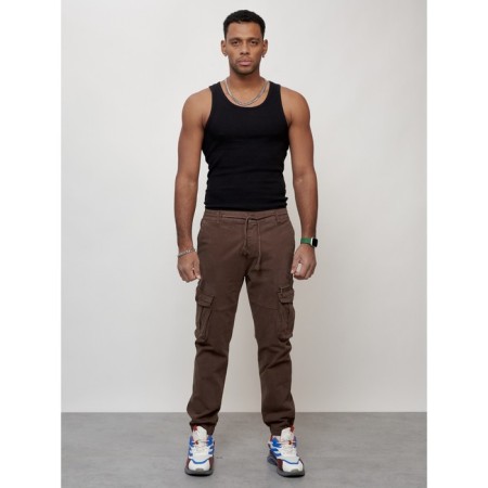 Cargo jeans men, size 54, brown color