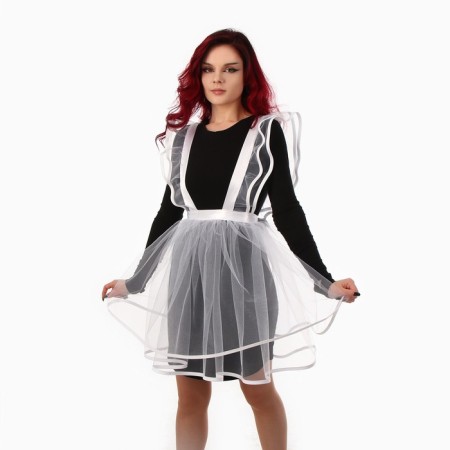 Carnival set "Beautiful graduate": apron river. 40–48, bows 2 pcs., Golf-5