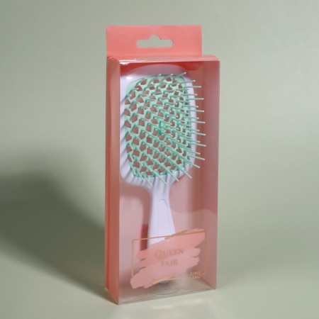 The comb massage, wide, ventilated, 8.5 × 20.5 cm, PVC box, white/turquoise color-13